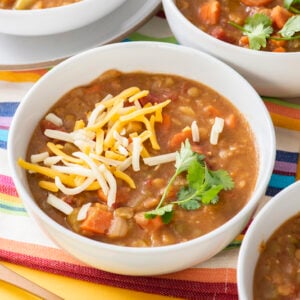 vegetarian chili in a bowl