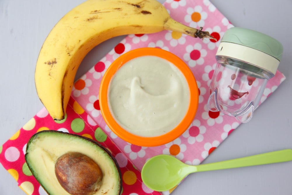 Banana Avocado Mousse Baby Food from Weelicious