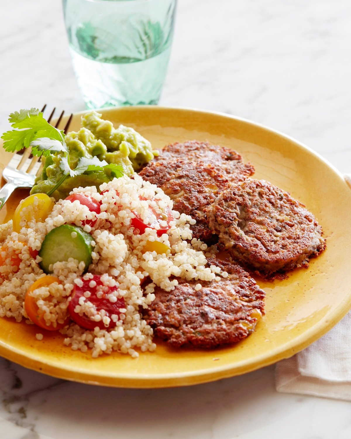 Black bean cakes served on a plate.