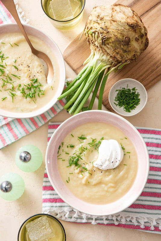 Celeriac Soup with Savory Grain-Free Granola - Wu Haus