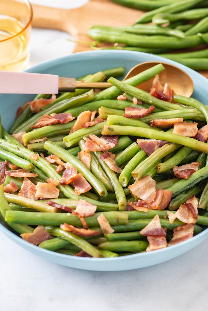 Skillet Green Beans with Bacon - Wholesomelicious