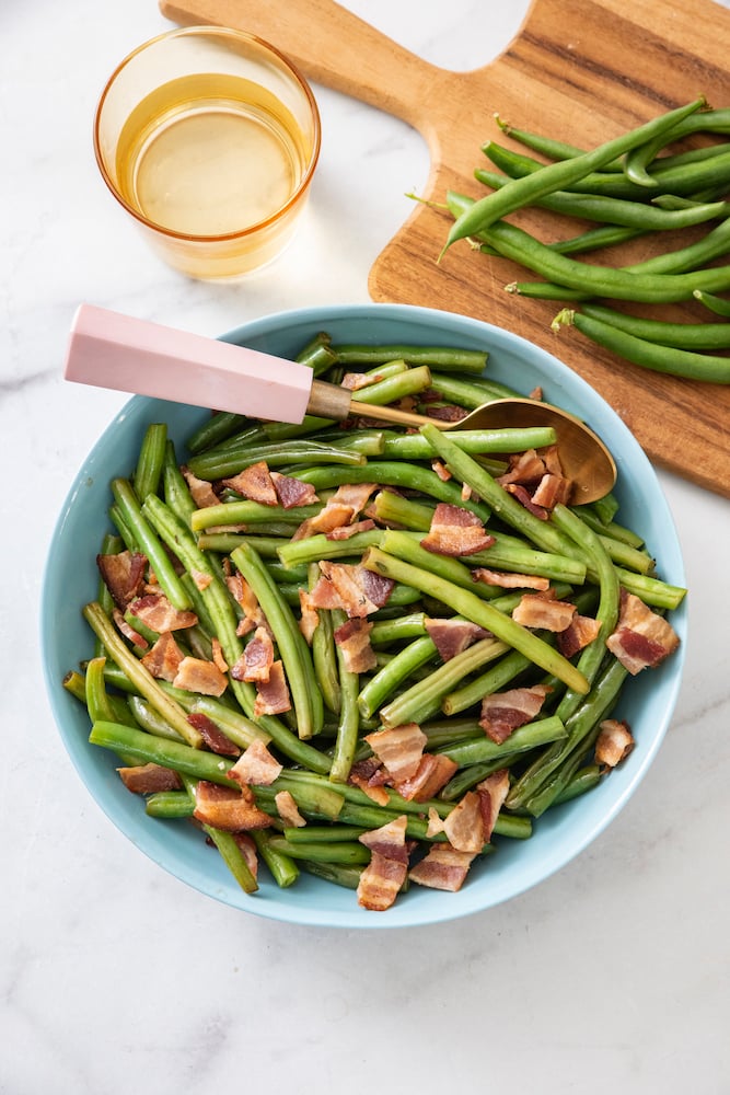 Skillet Green Beans with Bacon - Wholesomelicious