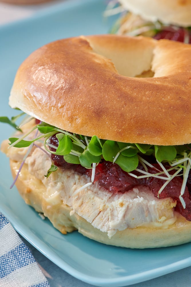 Turkey Cranberry Bagel Sandwich from Weelicious.com