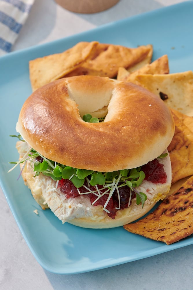 Turkey Cranberry Bagel Sandwich from Weelicious.com