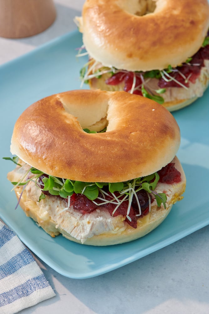 Turkey Cranberry Bagel Sandwich from Weelicious.com