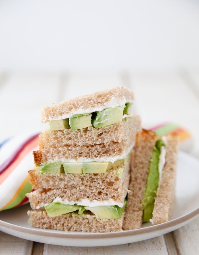 Avocado Cream Cheese Sandwiches from weelicious.com