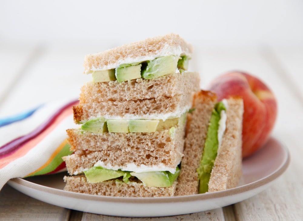 Avocado Cream Cheese Sandwiches from weelicious.com