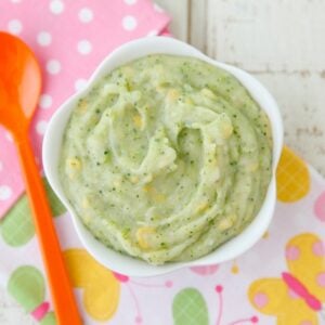 Broccoli, Potato & Cheese Puree from Weelicious