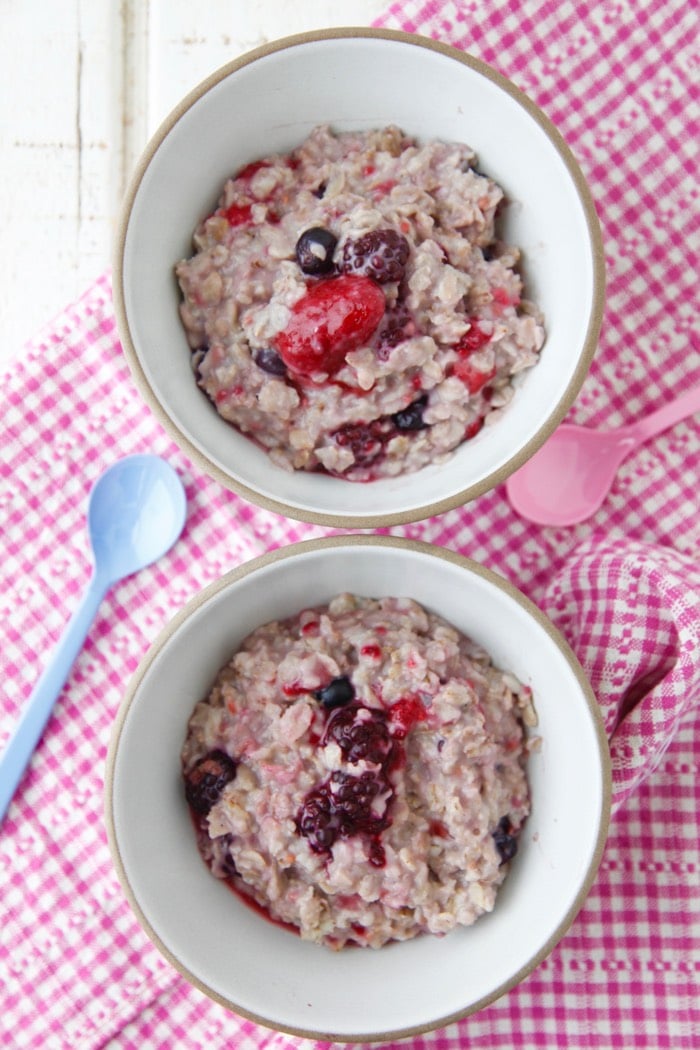 Berry Delicious Oatmeal recipe from weelicious.com