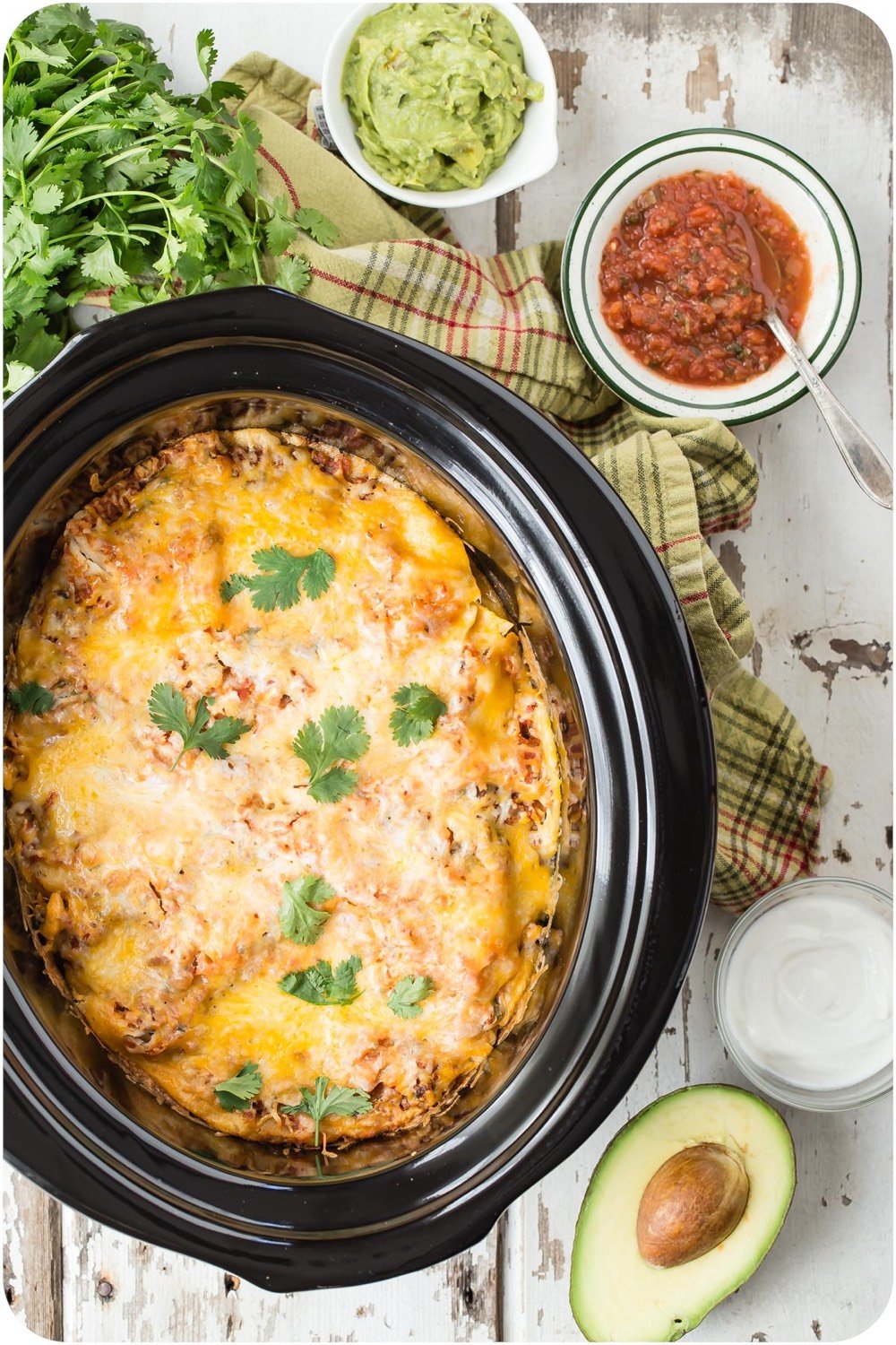 Crock Pot Mexican Tortilla Lasagna from weelicious.com