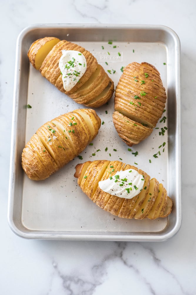 Grilled Mini Hasselback Potatoes - Girls Can Grill