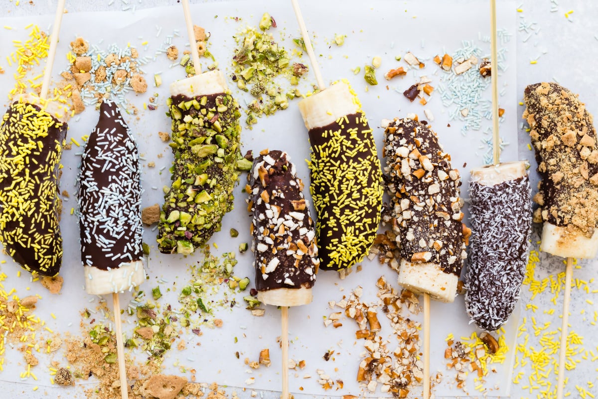 Frozen Bananas on a Stick Weelicious