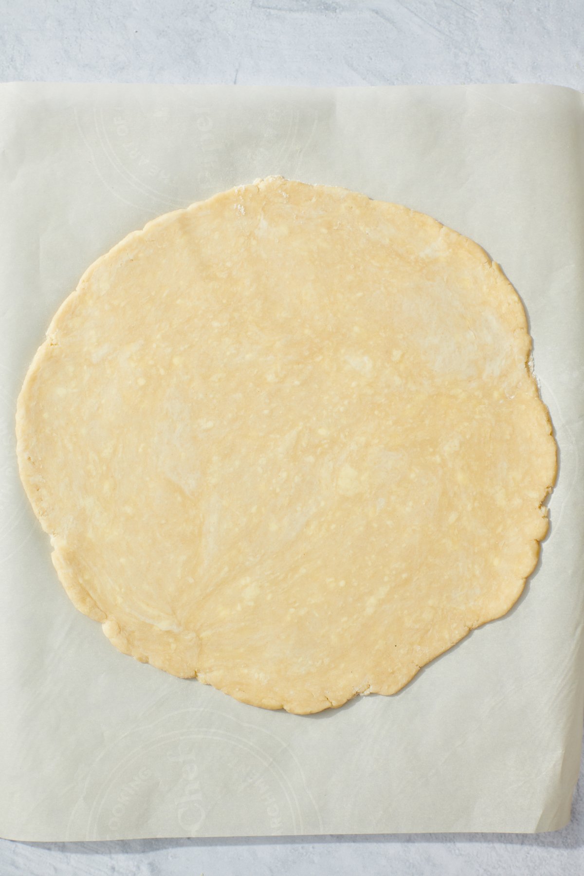Flattened pie crust