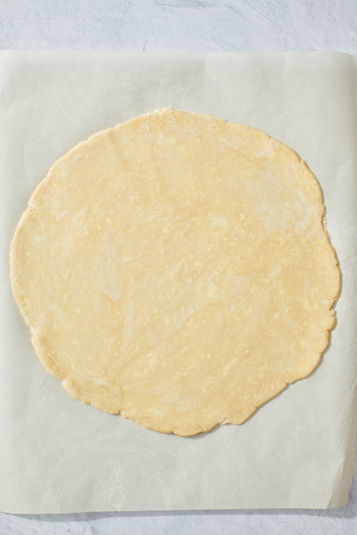 Rolled out pie crust