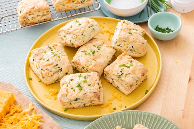 Spinach Cheddar Chive Scones