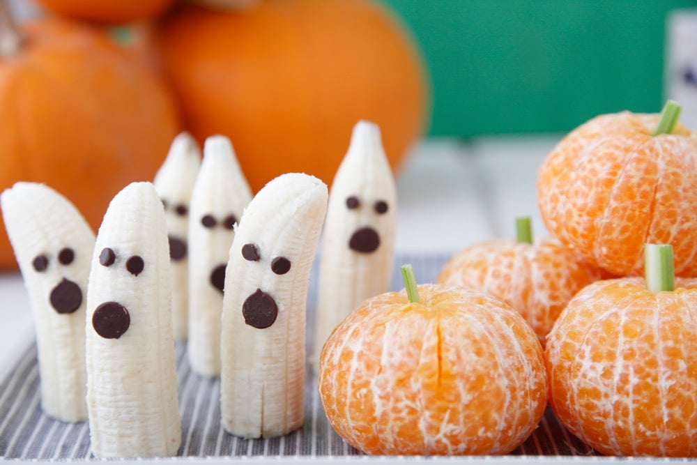 Tangerine Pumpkins and Banana Ghosts from Weelicious