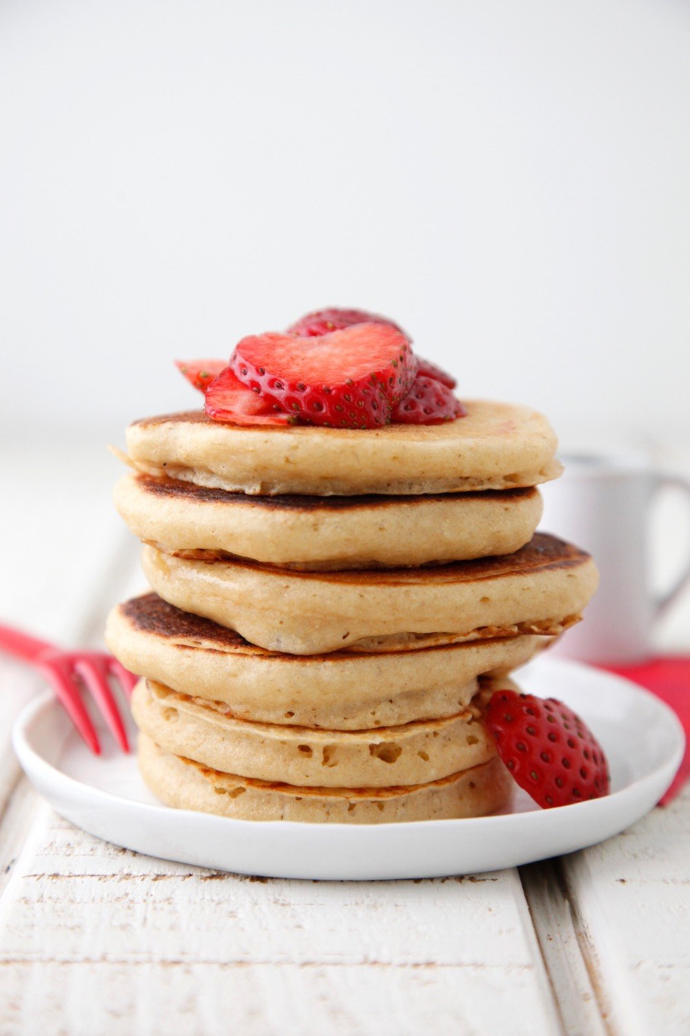 Strawberry Heart Pancakes from Weelicious