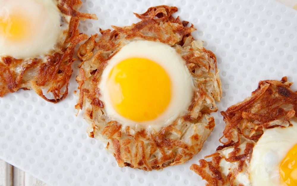 Egg and Crispy Potato Nests from Weelicious