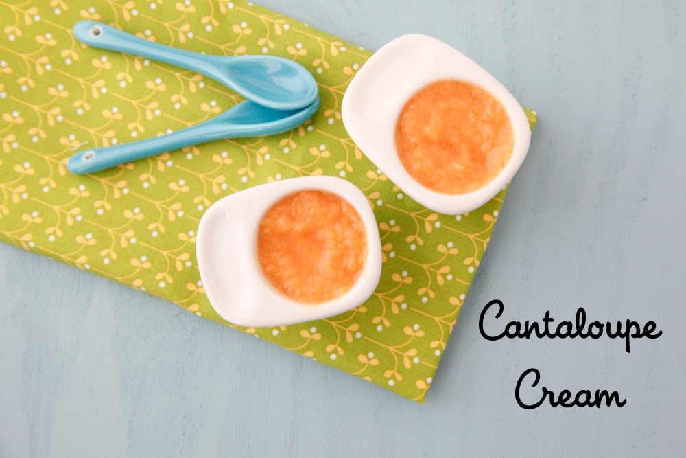 Homemade Cantaloupe Cream Baby Food from Weelicious