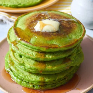 stack of green spinach pancakes