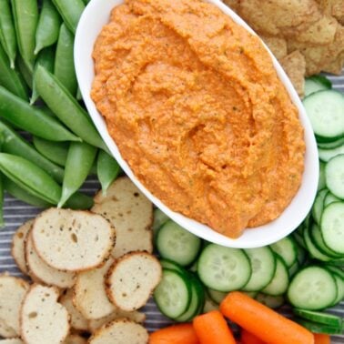 Roasted Red Pepper Almond Dip from Weelicious