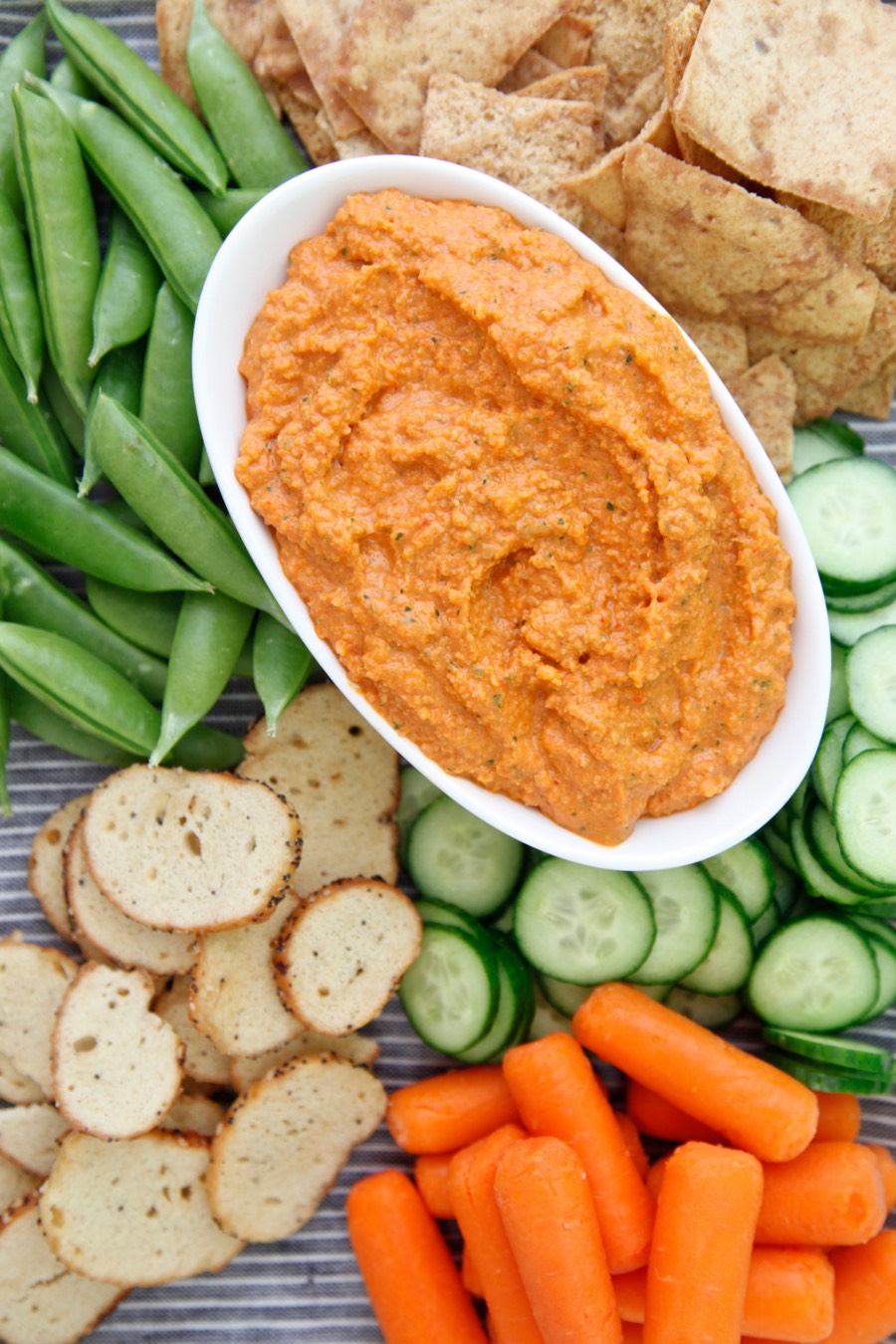 Roasted Red Pepper Almond Dip from Weelicious