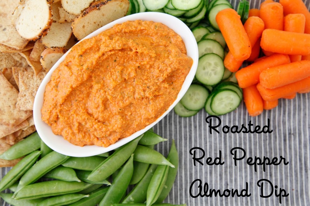 Roasted Red Pepper Almond Dip from Weelicious