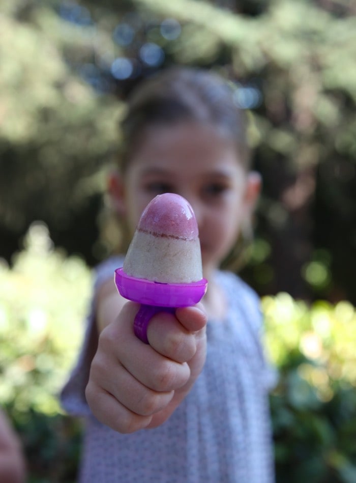 Strawberry Banana Almond Milk Ice Pops from Weelicious