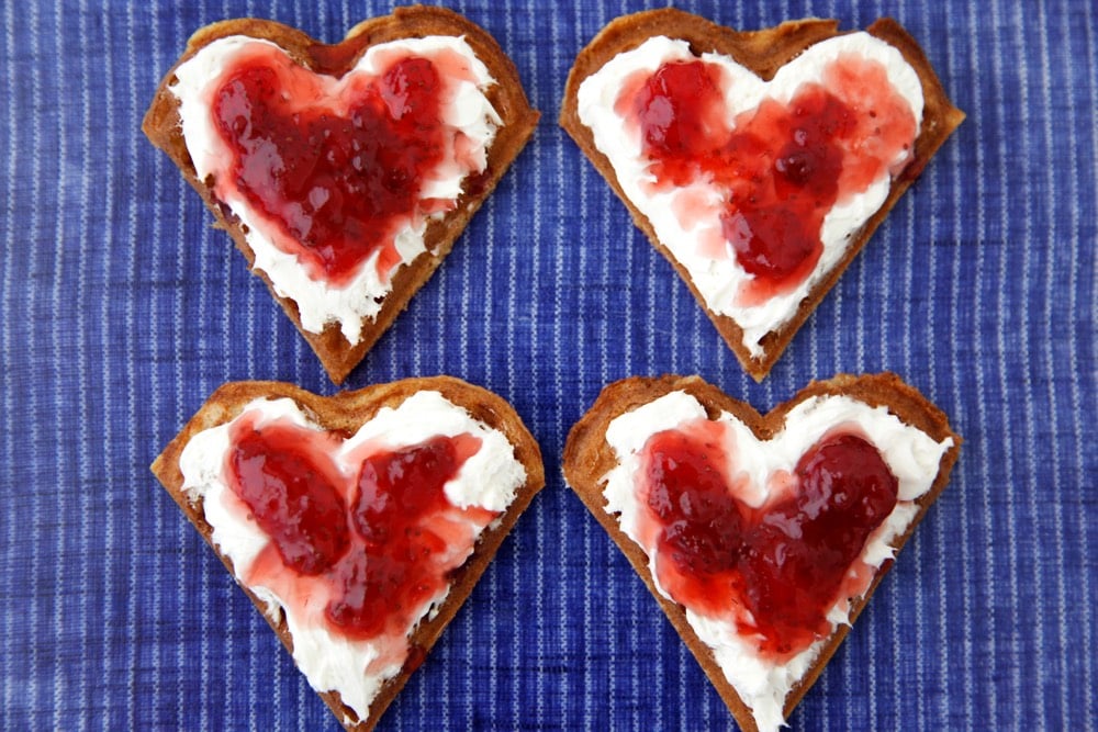 Strawberry Cream Cheese Waffle Sandwiches from Weelicious