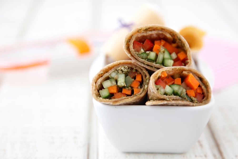 Pesto Wraps with Chickpeas - It's a Veg World After All®