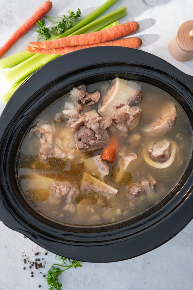 Pork Bone Broth (Made in Your Slow Cooker!) - Pinch and Swirl