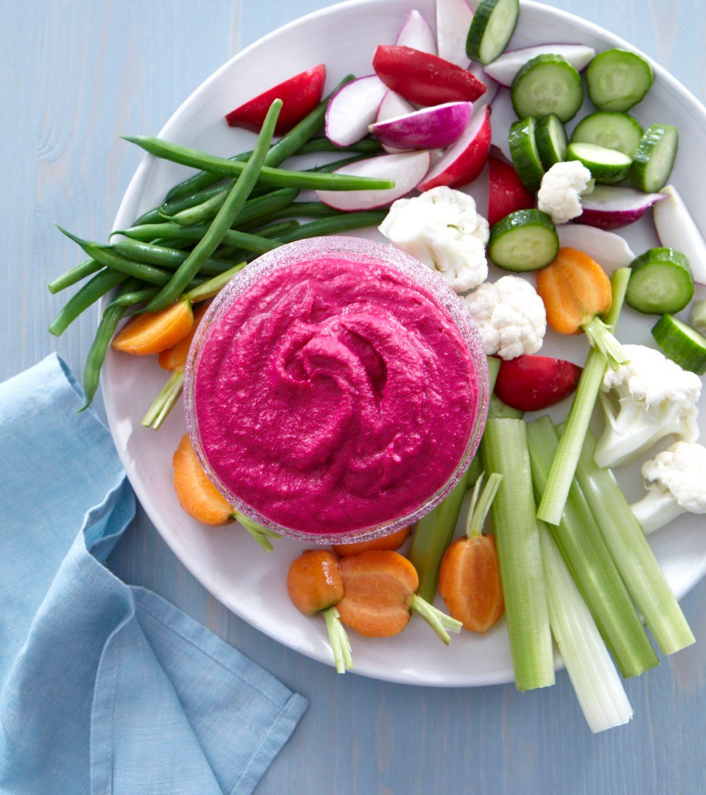 Red Beet and White Bean Hummus from Weelicious