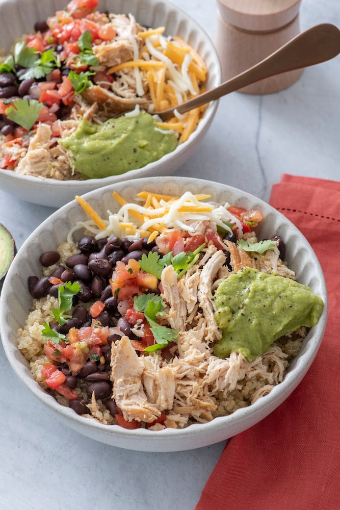 Slow Cooker Chicken Burrito Bowls - Weelicious