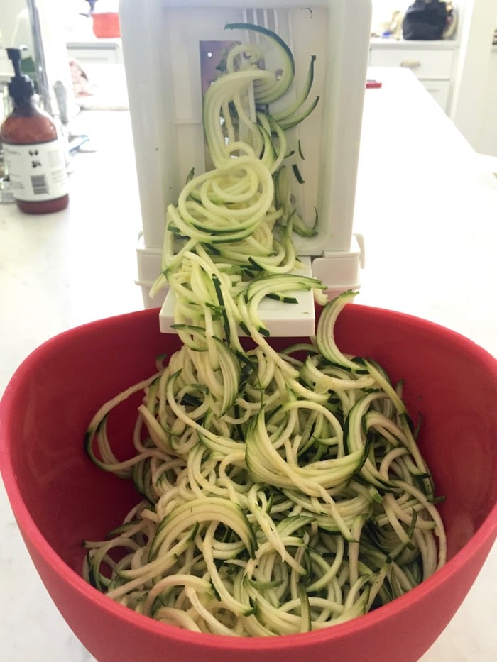 Pesto Spaghetti with Cherry Tomatoes + Inspiralized Giveaway from weelicious.com