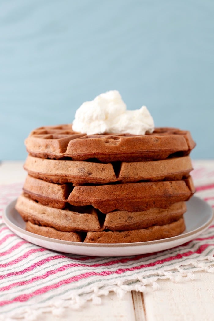 Dark Chocolate Spelt Waffles from weelicious.com