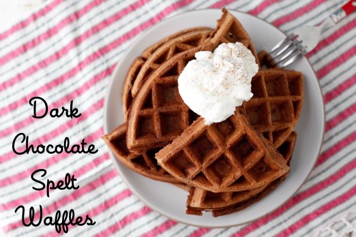 Dark Chocolate Spelt Waffles from weelicious.com