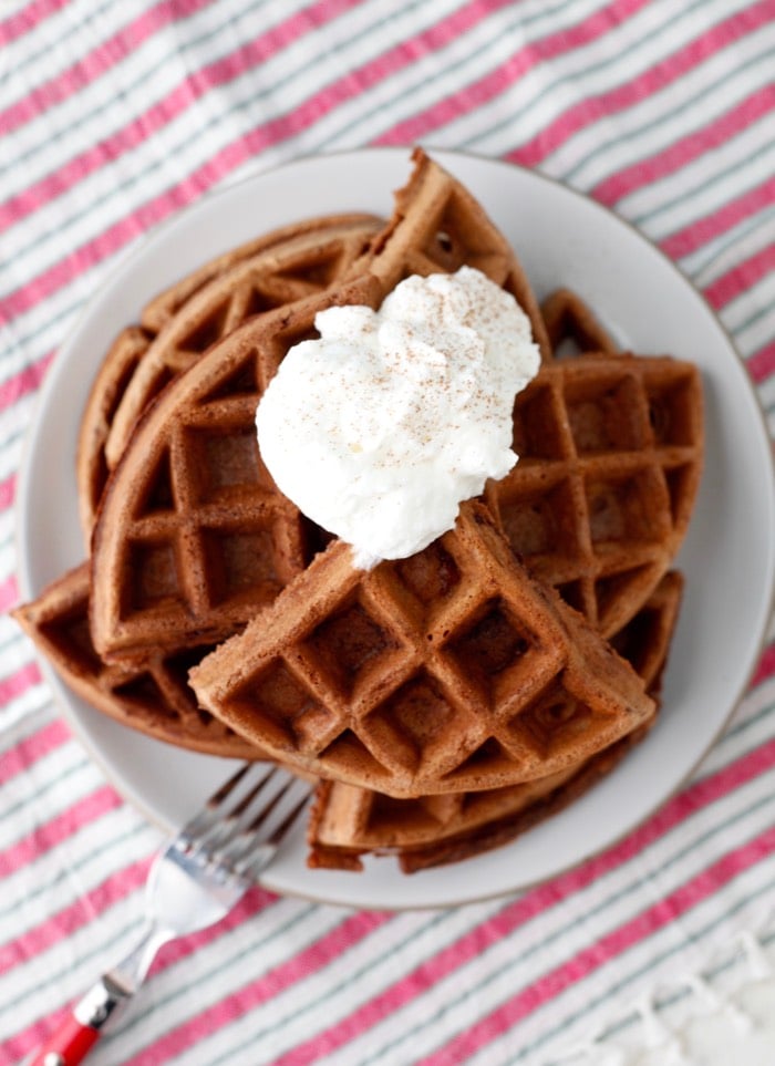 Dark Chocolate Spelt Waffles from weelicious.com