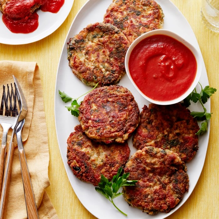 Spinach Roasted Red Pepper Tofu Croquettes recipe from weelicious.com