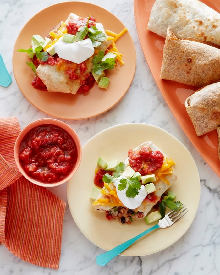 Bean and Cheese Vegan Chimichangas