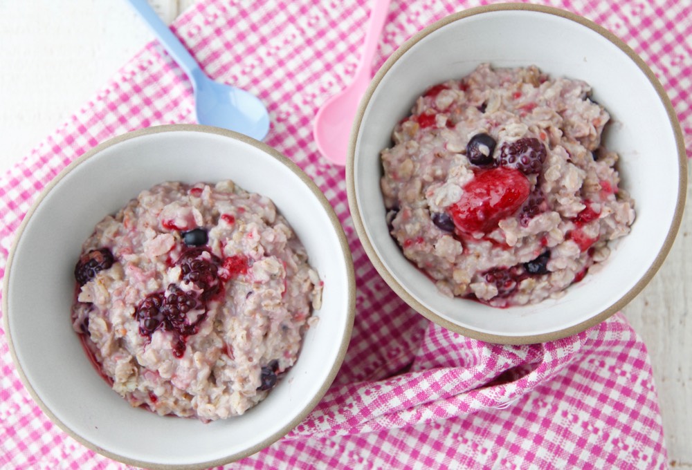Berry Delicious Oatmeal recipe from weelicious.com