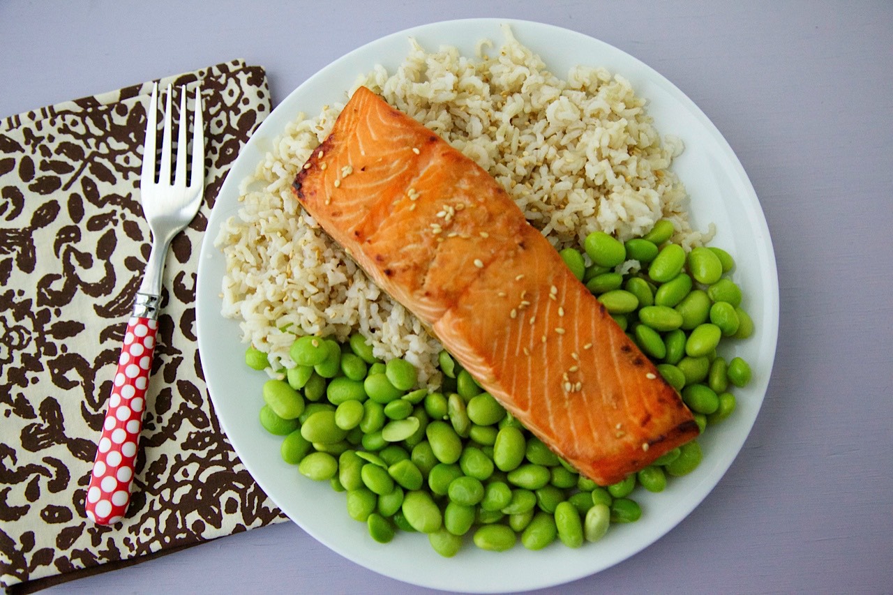 Sweet Broiled Salmon recipe from weelicious.com