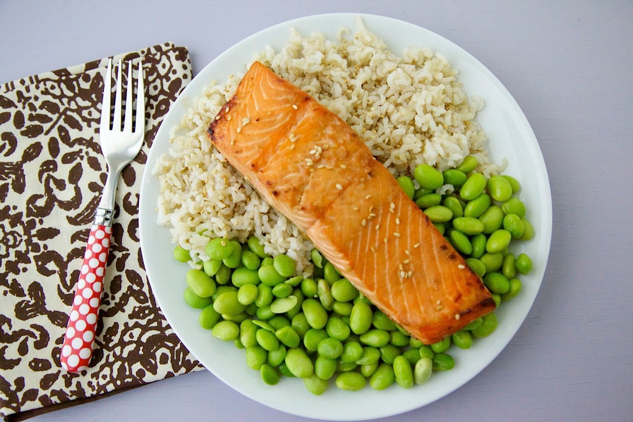 Sweet Broiled Salmon recipe from weelicious.com