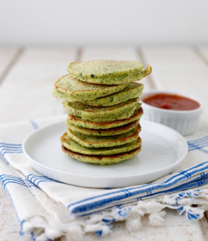 Green Veggie Pancakes recipe from weelicious.com