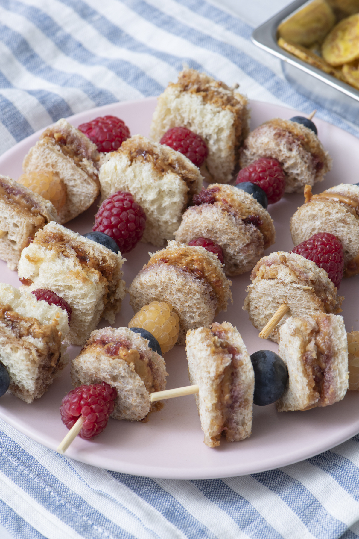 peanut butter and jelly skewers with berries