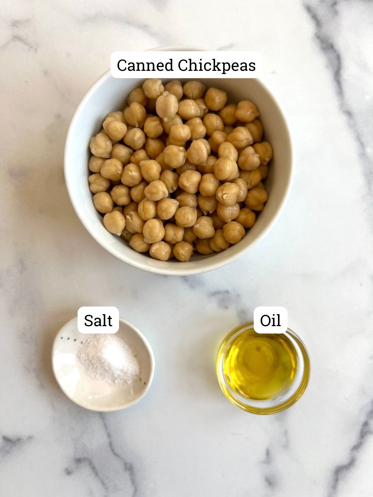 Air Fryer Roasted Chickpeas ingredients.