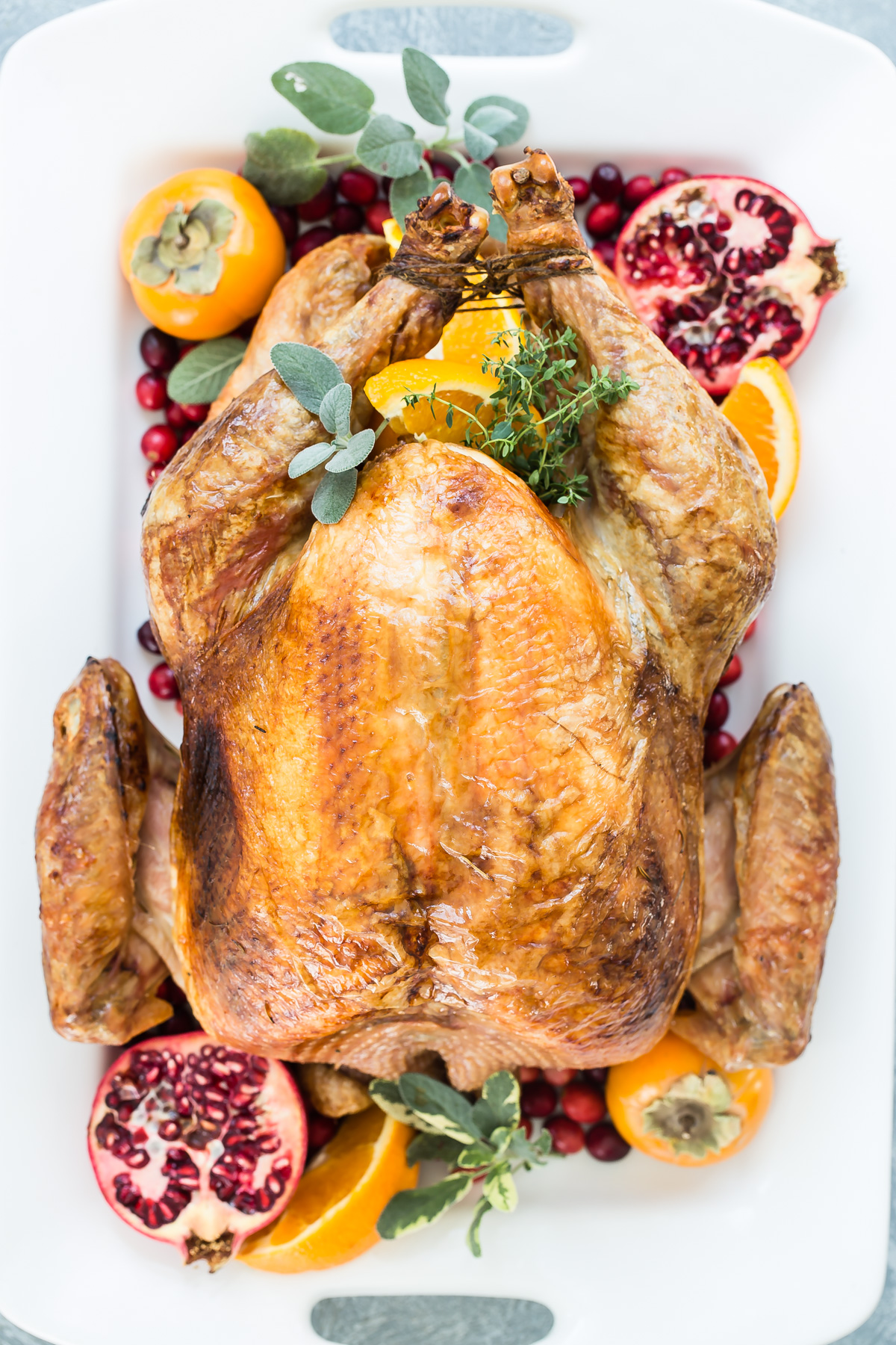 Grilled Turkey on serving platter.