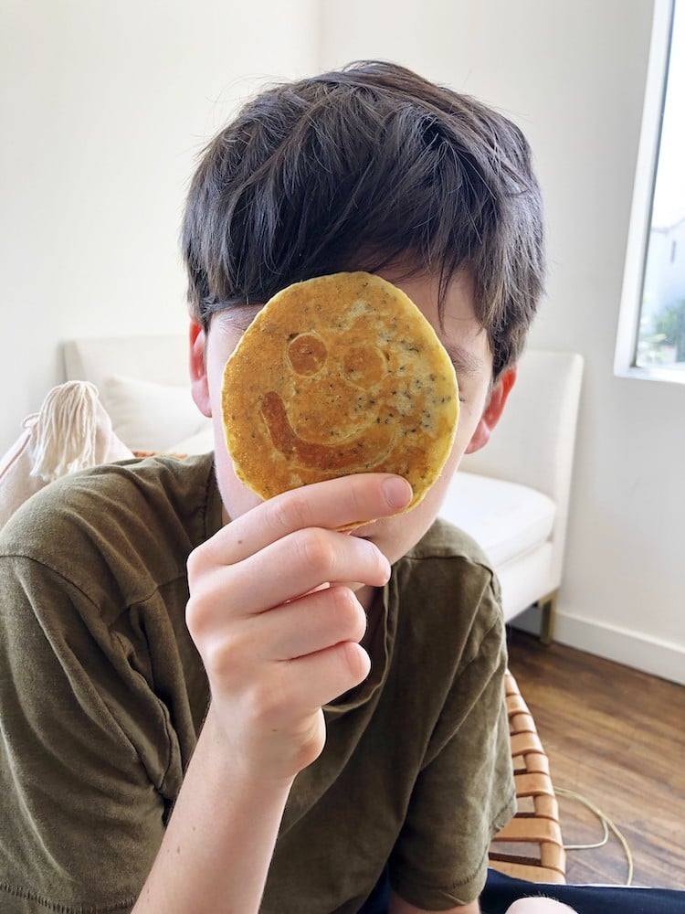 Smiley Face Protein Pancakes from Weelicious.com