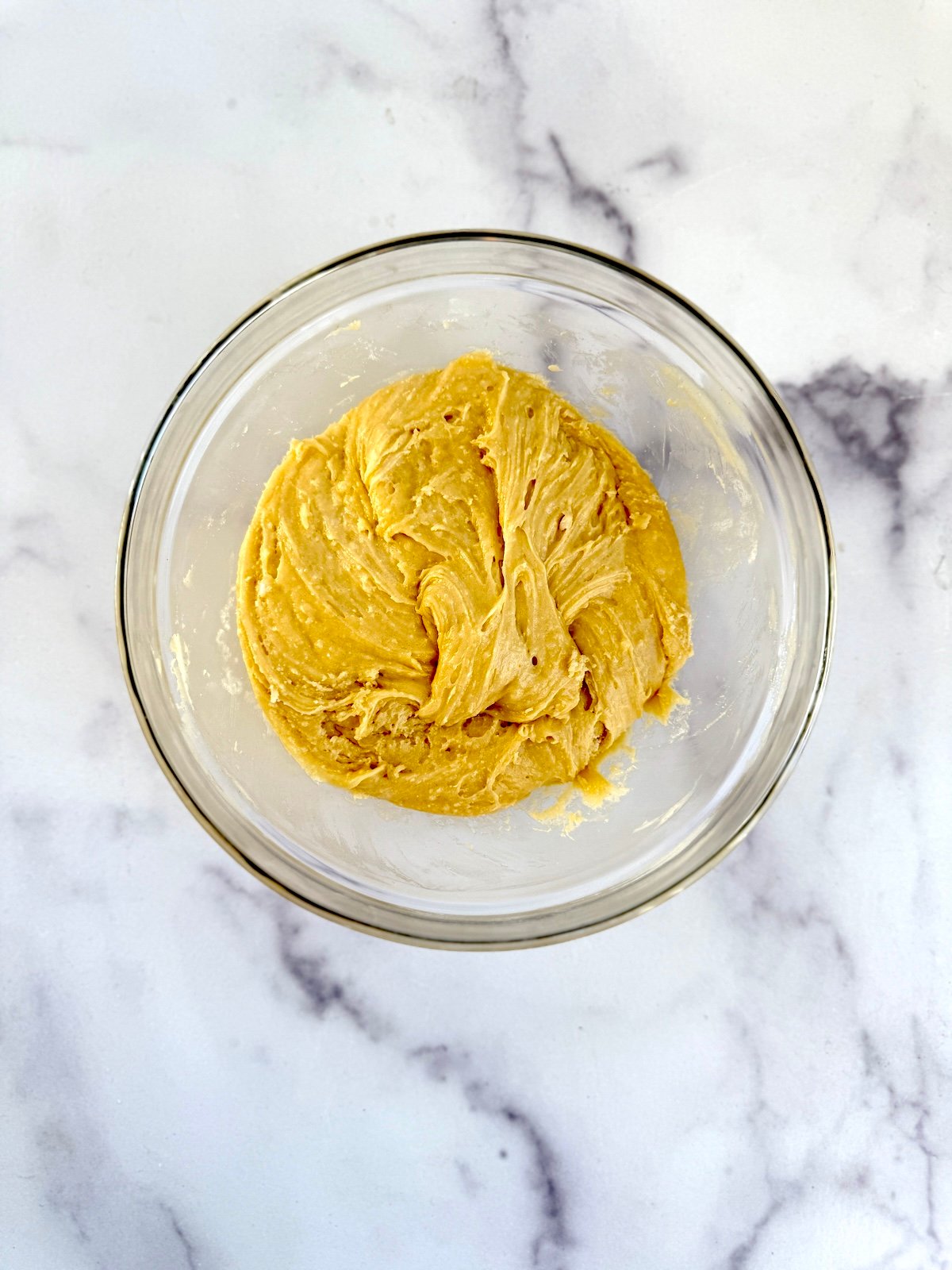 Cake mix sprinkle cookie dough in a bowl.