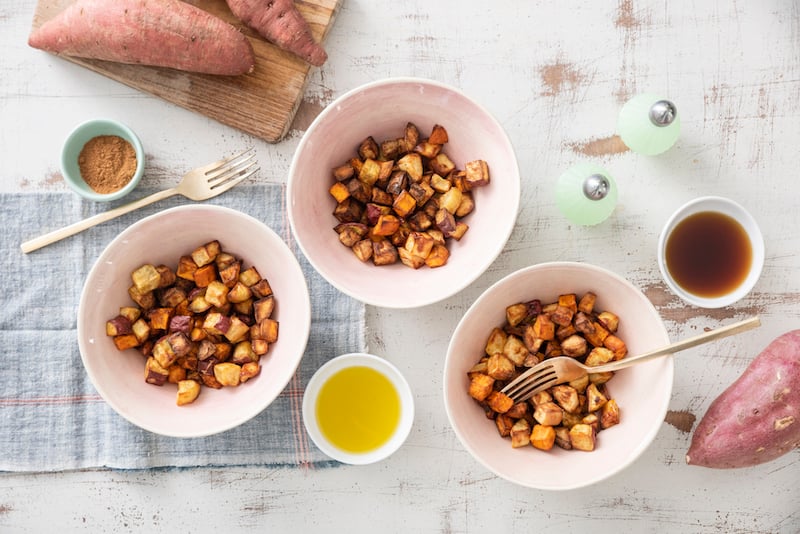 Air Fryer Pumpkin Spiced Sweet Potatoes from Weelicious.com