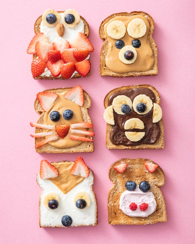 Animal Face Toast - Weelicious